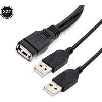USB 2.0 Double Splitter Extension Cable USB 2.0 A to 2 Dual USB Adapter Female to Male Data Cable HUB Charge Power Cord