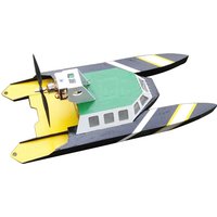 High Quality Sailboat Model Rescue Boat Vector Rudder Wind Power Catamaran DIY Handmade Boat Model Toy Collection Kit