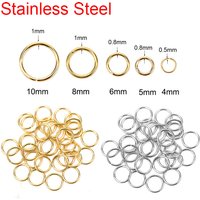 50 100pcs PVD Never Fade Stainless Steel Open Jump Rings 4 5 6 8 10 mm Split Rings Connectors For Diy Jewelry Making Supplies