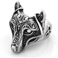 Vintage Viking Wolf Ring For Men Stainless Steel Trinity Celtics Knot Ring Nordic Viking Amulet Jewelry Gift Wholesale Size 7-13