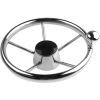 Boat Accessories Steering Wheel With knob Stainless Steel 5 Spoke 25 Degree 11'' For Marine Yacht