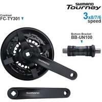 SHIMANO TOURNEY TY - MTB Crankset Groupset include FC-TY301 42-34-24T 170mm 3x8/7/6-speed and Bottom Bracket Original