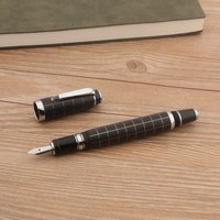 Classic Metal 003 Frosted Black Fountain Pen Spin Black Silver Business Stationery School Office Supplies Ink Pens New