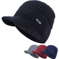 Unisex Warm Winter Hats Stylish Add Fur Lined Soft Beanie Cap With Brim Thick Winter Knitted Hats For Men & Women Dropshipping
