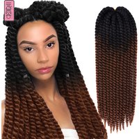YunRong Senegalese Twist Hair Jumbo Crochet Braids 22 inch 120g 20 Color Ombre Synthetic Crochet Hair Braiding Hair For Women