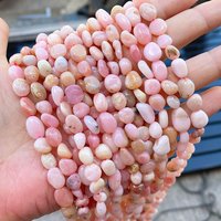 6-8mm Natual Irregular Pink Opal Stone Beads Smooth Loose Spacer Beads For DIY Jewelry Making Bracelet Necklace Accessories 15''