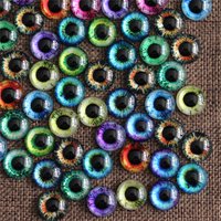 From 6mm to 30mm Random Mixed Round Dragon Eyes In Pairs Pattern Glass Flatback Photo Cabochons Base DIY Msking Accessories