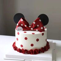 Cake Birthday Mouse ear bowknot girl kids 0-9 mouse head digits Baking Cake Ornaments Decor Baby Wedding Love Gifts