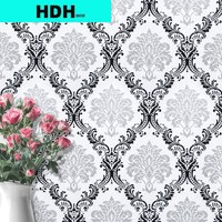 5M White Black Peel and Stick Wallpaper Removable Contact Paper Decorative Damascus Wall Paper Flower Self Adhesive Wallpaper