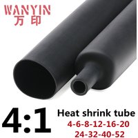 5Meter 4:1 Heat Shrink Tube With Glue Thermoretractile Heat Shrinkable Tubing Dual Wall Heat Shrink Tubing 6 8 12 16 24 40 52 72