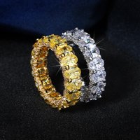 Hip-hop White Zircon Ring Fashion Men's Zircon Ring Exaggerated Personality Ring for Women Jewelry Gift