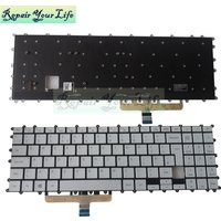 UK KR Backlight Keyboard For Samsung Galaxy Book Flex NP950XCJ-X01 15.6 GB British Korean Silver Keycaps Replacement Keyboards