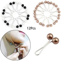 Broche coordonnante pour femme, épingles pour écharpe, châle, écharpe, hijab musulman, clips, perle, bijoux, 12 pièces, lot