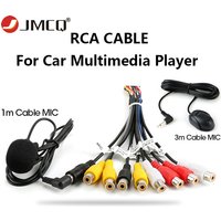 JMCQ Universal Car Radio RCA Output Wire Cable With Microphone Video Output/input Audio Subwoofer 3m microphone optional