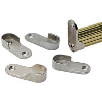 2Pcs Zinc Alloy Oval Wardrobe Rail Bracket Wall Mounted 16 19 22 25mm Hanging Rod End Supports Closet Tube Pipe Brackets