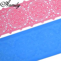 Aomily Geometry Lace Silicone Molds Wedding Cake Border Decoration Tool Fondant Cake 3D Mold Food Grade Mat Mould Baking Mould