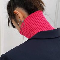 Boucles d'oreilles créoles en métal tendance, avec breloque perlée ronde, pour femme, accessoires de bijoux