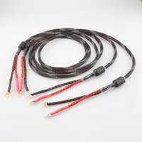 Une paire de câbles d'enceintes Audiocrast HIFI, câble d'enceintes 4N OFC pour amplificateur haut de gamme, avec connecteurs banane / fourche
