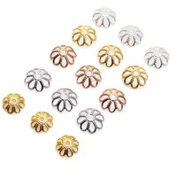 8mm Hollow-out beaded cap brass plated gold flower holder ball beaded partition DIY bracelet hand catenary jewelry accessories
