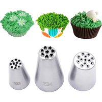 1/3 Pcs Stainless Steel Cream Decoration Mouth Small Grass Shape Cream Nozzle Baking Tools Grass Cream Icing Nozzles Pastry Tool
