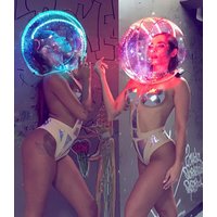 LED show props headdress Gogo bar show atmosphere led lights costumes nightclub bar luminous party Helemet Space Warrior costume