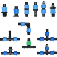 5pcs 16mm Irrigation Drip Tape Connectors Tee Elbow End Plug Repair Connector Agricultural Water Saving Irrigation Hose Joint