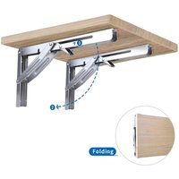 2 Pieces Folding Heavy Duty Shelf-Bracket Bench Table Folding Shelf or Bracket, Max. Load 550lbs