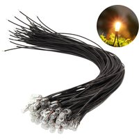 50pcs Pre-wired 4mm Mini Bulbs 12V 14V 16V 70mA Soldered Grain of Wheat Bulbs Warm White GPW0567W