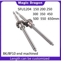 Machined 1204 Ball Screw SFU1204 200 300 500 600 800 1000mm C7 Roller Ballscrew With Single Ball Nut For CNC Parts