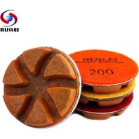 RIJILEI 4PCS/Set 3Inch Metal Bond Stone Polishing Pad for Granite Marble Concrete floor Dry/Wet Grindind Disc