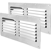 Boat Accessories 2X Stainless Steel Air Vent Grille Wall Ducting Cover Ventilation Louvre 4.53*9.13 Inches