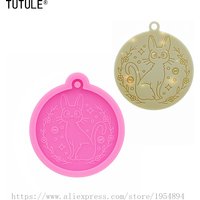 Shiny Glossy Cat Keychain Mold,Cat Pet Animal DIY Epoxy Resin Craft Keychain Jewelry Pendant Silicone Mold,Jewelry Mold,3d Mold