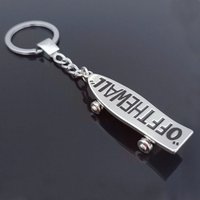 Skateboard Pendant Keychain Men's Hip-Hop Street Culture Stainless Steel Fashion Trendy Chain Keychain Men's Jewelry Gifts
