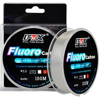 FTK 100M Fluorocarbon Coating Fishing Line 4.14LB-34.32LB Carbon Fiber Monofilament Leader Line Carp Fishing Sinking Line