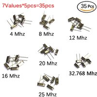 35pcs/Lot Crystal Oscillator Electronic Kit, HC-49S 7 kind DIP Quartz Oscillator 32.768Khz 4Mhz 8Mhz 12Mhz 16Mhz 20Mhz 25Mhz