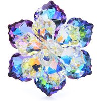 Wuli&baby Shining Glass Flower Brooches For Women 14-color Beauty Office Party Brooch Pin New Year Gifts