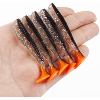 5pcs/Lot Soft Lures 50mm 70mm T Tail Jigging Wobblers Fishing Lure Tackle Double Color Bass Pike Aritificial Silicone Swimbait