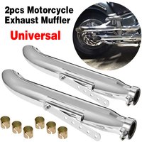 1/2pc Motorcycle Exhaust Pipe Cafe Racer Exhaust Muffler Tip Tail Tube Chrome Universal For Harley/Honda/Yamaha/Suzuki