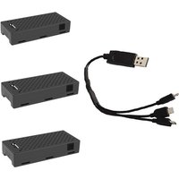 3PCS 3.7V 300mAh Li-Po Battery & 3-in-1 Charging Cable For C129 RC Helicopter Spare Parts C129 V2 Accessories