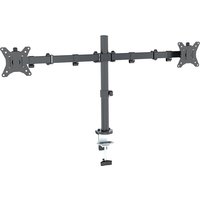 C024 Desktop Clamping Full Motion 360 Degree Dual Monitor Holder Stand 10"-27"LCD LED Monitor Mount Arm Loading 9.9kgs Each Head