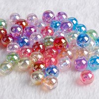 6/8/10mm Rainbow AB Color Acrylic Beads Round Clear Loose Beads For Jewelry Making DIY Bracelet Necklace Earrings Scrapbook