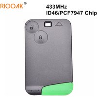 1/5/10pcs 2 Buttons Keyless Smart Card for Renault Laguna Remote Key Fob 433MHz ID46 PCF7947 Chip Smart Fob