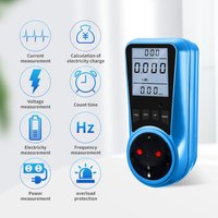 220V AC EU Digital LCD Power Meter Wattmeter Socket Voltmeter Time Energy Meter IT FR US UK BR Measuring Outlet Power Analyzer