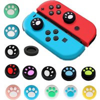 2Pcs Cat Paw Silicone Thumb Stick Grip Cap Joystick Button Case Cover for Nintendo Switch Lite NS Joy-Con Wii Gamepad Controller