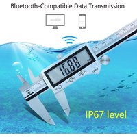 Bluetooth-Compatible Electronic Digital Display Vernier Caliper 0-150/200/300mm Stainless Steel IP67 Waterproof Measuring Tools