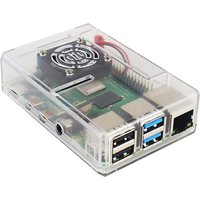 ABS Case for Raspberry Pi 4 Model B Black Transparent Plastic Shell Removable GPIO Cover with Cooling Fan for Raspberry Pi 4B