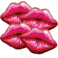 5Pcs Valentines Day Decor Giant Aluminum Foil Balloons Lipstick Lips Red Heart Siamese Love Foil Balloons Valentines Day Wedding