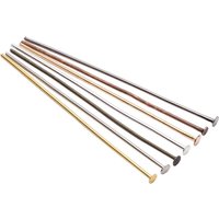 100-200pcs/bag 20 25 30 40 50 60 mm Flat Head Pins Gold/Copper/Rhodium Headpins For Jewelry Findings Making DIY Supplies