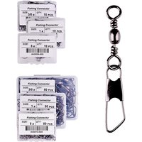 50Pcs/Box Barrel Stainless Steel Fishing Connector Pin Bearing Rolling Swivel 3/0#-14# Lure Hook Tackle FishHook Accessorries