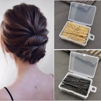 50/100PCS U Shaped Alloy Hairpins Waved Hair Clip Pins Simple Metal Bobby Pins Barrettes Bridal Hairstyle Tools Accessories